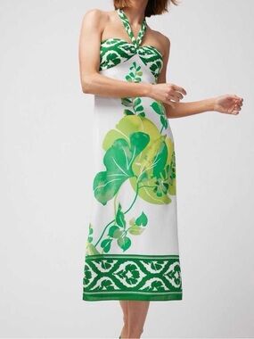 Green White House Black Market Sundress Halter Neck